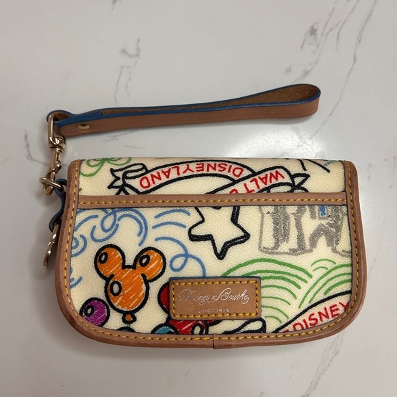 Dooney & Bourke Vintage Disney Flap Wristlet, Collectors Item, RARE, Like New!